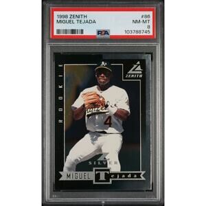 1998 Zenith Z-Silver #86 Miguel Tejada RC Rookie PSA 8 Oakland Athletics - Pop 1